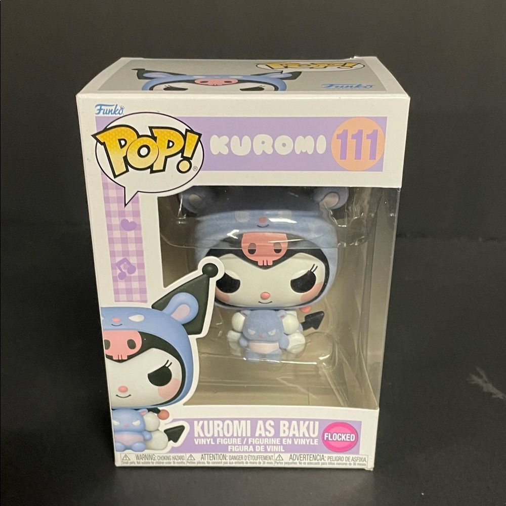 Funko Hello Kitty and Friends, Kuromi as Baku Flocked Figure - 111
